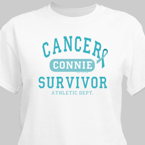 Cancer Survivor Athletic Dept. - Ovarian Cancer Awareness Personalized T-shirt