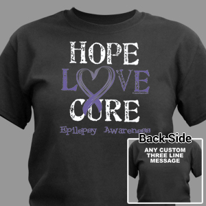 Personalized Hope Love Cure Epilepsy Awareness T-Shirt