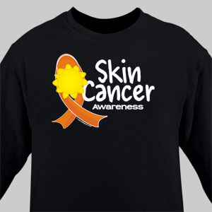Skin Cancer Awareness Ribbon Long Sleeve Shirt