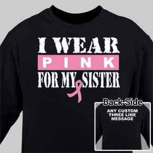 I Wear Pink Breast Cancer Long Sleeve Shirt