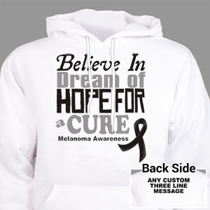 Believe In a Cure Melanoma Awareness Hooded Sweatshirt