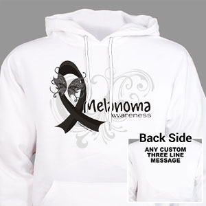 Melanoma Awareness Ribbon Hooded Sweatshirt