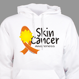 Skin Cancer Awareness Ribbon Hooded Sweatshirt