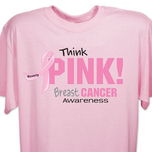 Think Pink Breast Cancer Awareness Personalized T-Shirt