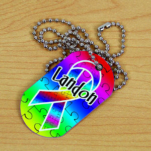 Personalized Autism Ribbon Dog Tag