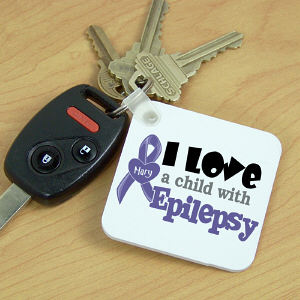 Personalized I Love A Child With Epilepsy Awareness Key Chain