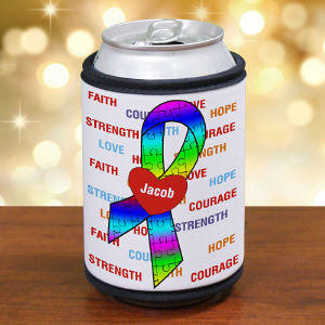 Hope and Love Autism Awareness Can Wrap Koozie