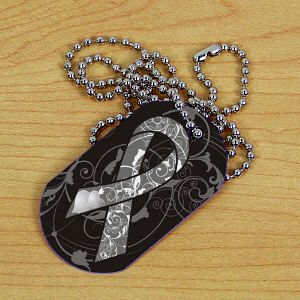 Diabetes Awareness Ribbon Dog Tag