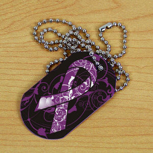 Alzheimer's Awareness Ribbon Dog Tag