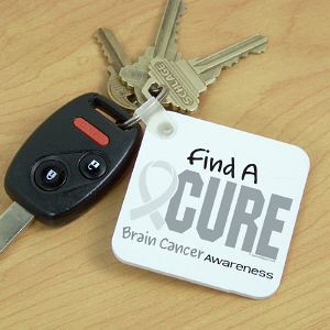 Find A Cure Brain Cancer Awareness Key Chain