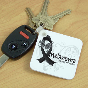 Melanoma Awareness Ribbon Key Chain