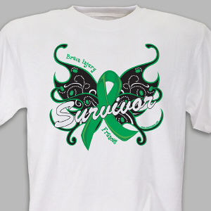 Brain Injury Butterfly Survivor T-Shirt