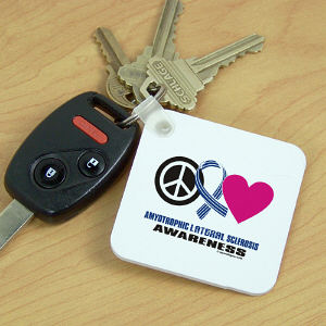 Peace Hope Love ALS Awareness Key Chain