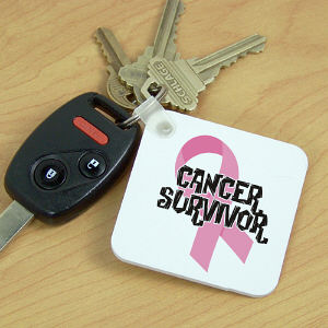 Cancer Survivor Ribbon Key Chain