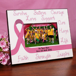 Breast Cancer Awareness  Pink Ribbon Printed Frame