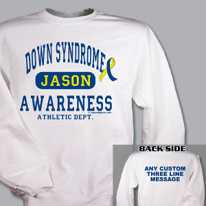 Personalized Down Syndrome Awareness Athletic Dept. Sweatshirt