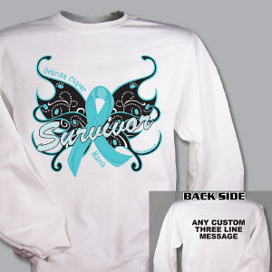 Ovarian Cancer Survivor Butterfly Sweatshirt