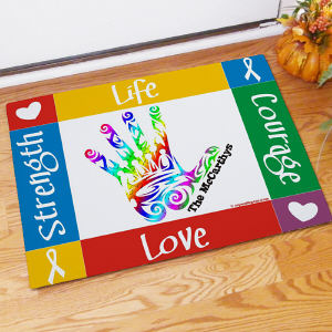 Autism Awareness Handprint Welcome Doormat