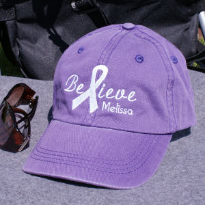 Embroidered Believe Awareness Purple Hat