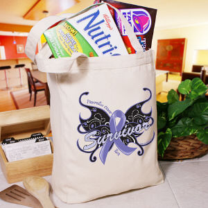 Pancreatic Cancer Survivor Butterfly Tote Bag