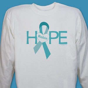 Hope Ovarian Cancer Awareness Long Sleeve Shirt