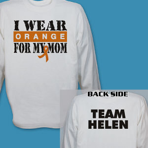 Personalized I Wear Orange Multiple Sclerosis Long Sleeve Shirt