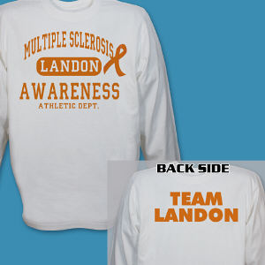 Personalized Multiple Sclerosis Awarness Athletic Dept. Long Sleeve Shirt