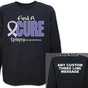 Personalized Find A Cure Epilepsy Awareness Long Sleeve Shirt