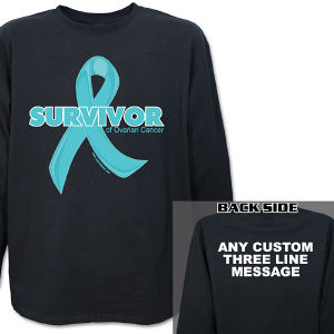 Ovarian Cancer Survivor Ribbon Long Sleeve Shirt