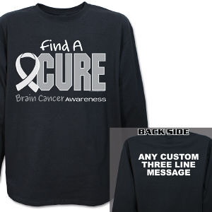 Find A Cure Brain Cancer Awarenss Long Sleeve Shirt