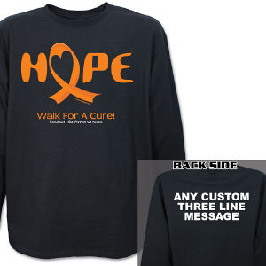 Walk For A Cure Leukemia Awareness Long Sleeve Shirt