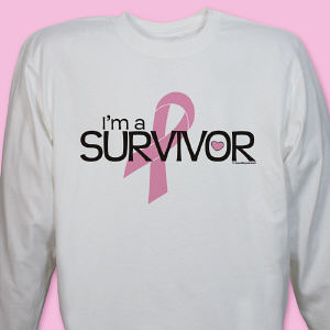Cancer Survivor Ribbon Long Sleeve Shirt