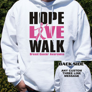 Personalized Breast Cancer Walk Hooded Sweatshirt