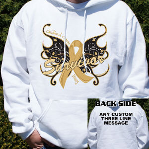 Childhood Cancer Survivor Butterfly Hooded Sweatshirt