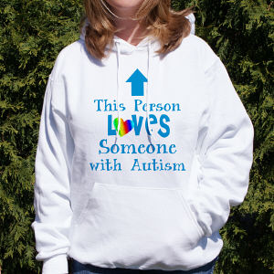 Loves Someone With Autism Hooded Sweatshirt
