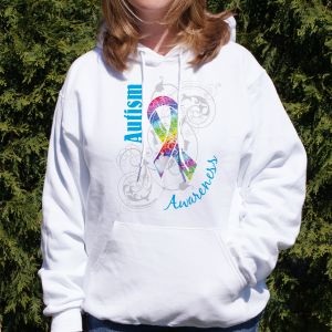 Autism Awareness Ribbon Hooded Sweatshirt