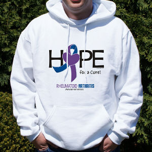 Hope For A Cure Rheumatoid Arthritis Awareness Hooded Sweatshirt