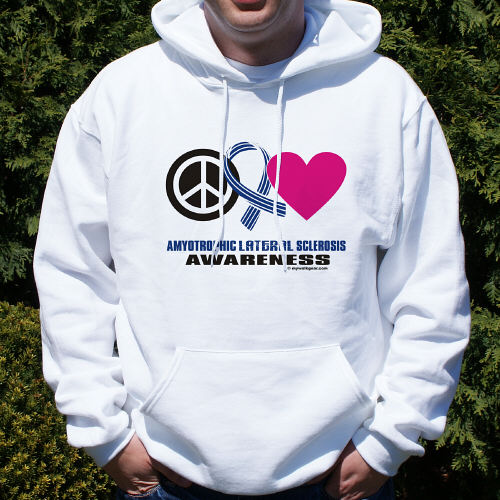 Team Support Hooded Sweatshirt For ALS Awareness