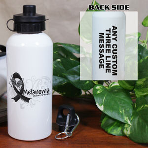 Melanoma Awareness Ribbon Water Bottle