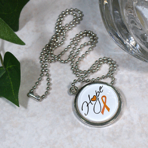 MS Hope Awareness Circle Frame Necklace