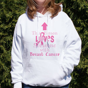 Loves Someone With Breast Cancer Hooded Sweatshirt