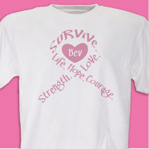 Survival Ribbon - Breast Cancer Awareness Personalized T-Shirt