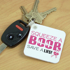 Squeeze a Boob - Breast Cancer Awareness Keychain