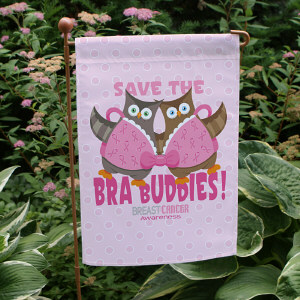 Save the Bra Buddies Breast Cancer Awareness Garden Flag
