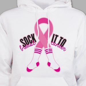 Breast Cancer Hooded Sweatshirt - Sock it to Breast Cancer