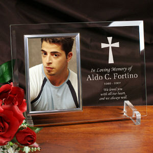 Memorial Beveled Glass Picture Frame