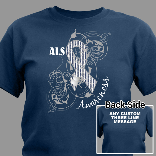 Personalized ALS Awareness Ribbon T-Shirt | MyWalkGear.com