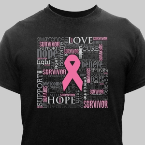 Pink Survivor Word-Art T-Shirt