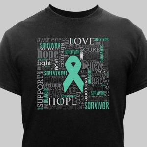 Teal Survivor Word-Art T-Shirt