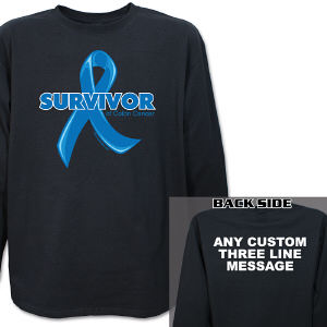 Colon Cancer Survivor Ribbon Long Sleeve Shirt